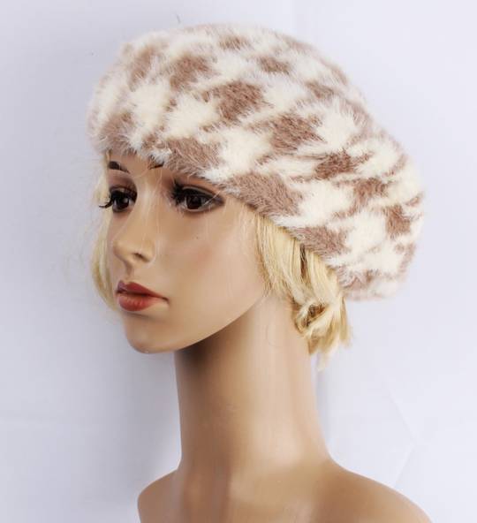 Head Start beautifully soft houndstooth beret beige STYLE : HS/5071BGE